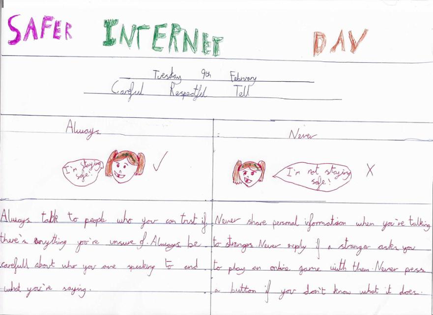 Lily A year3 Safer Internet Day Poster 