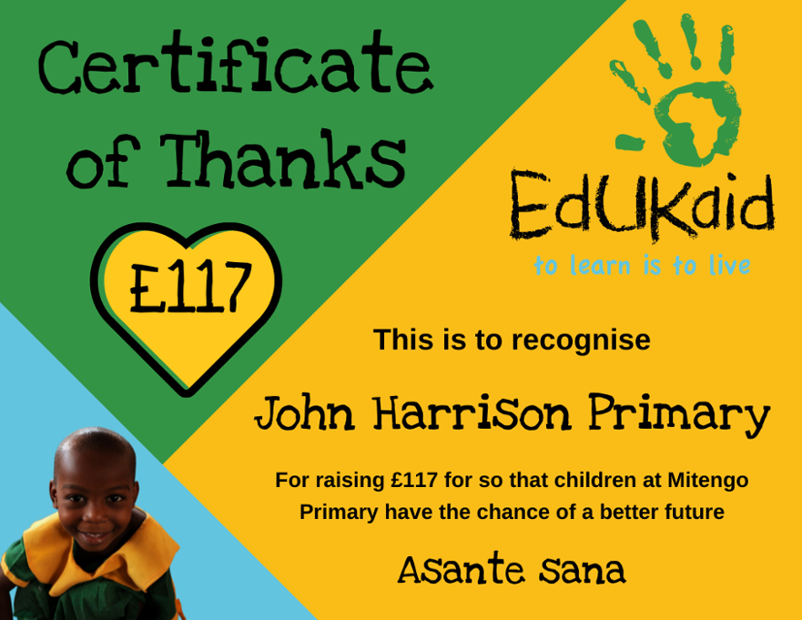 Certificate of Thanks - John Harrison - Dec 22 (1)